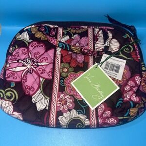 Vera Bradley Cosmetic Mod Floral Pink Bag Lined Travel Retired Handles Organizer